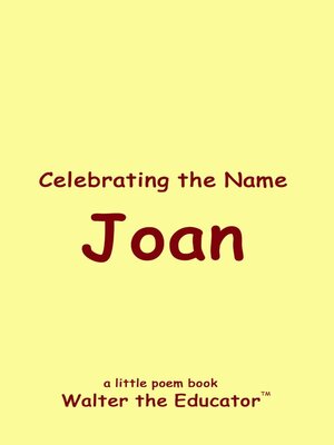 cover image of Celebrating the Name Joan